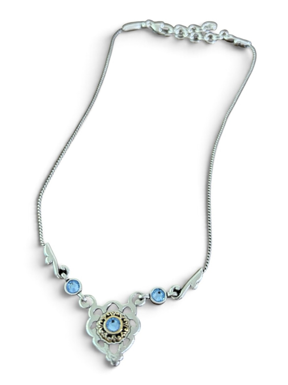 Brighton Gossamer Two-Tone Blue/Black Reversible Pendant Necklace